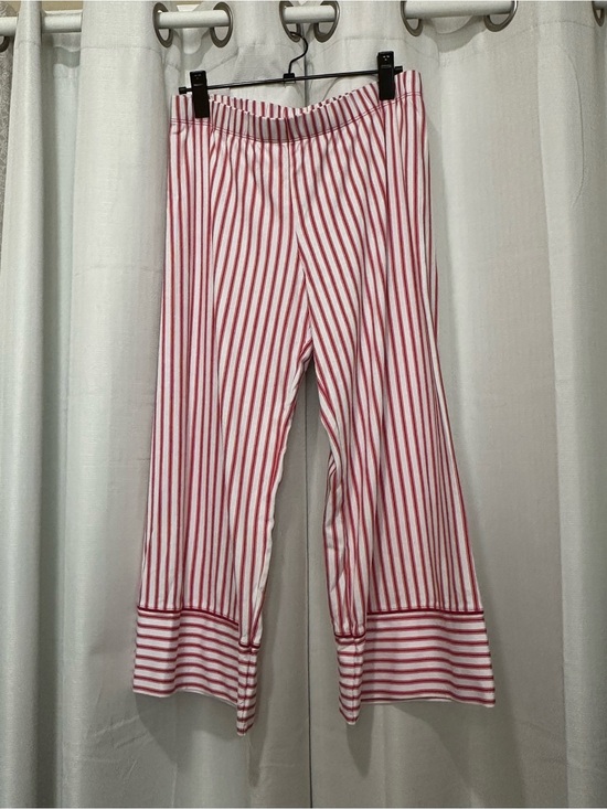 LAKE Other - Striped Red & White Wide-Leg Knit Pants